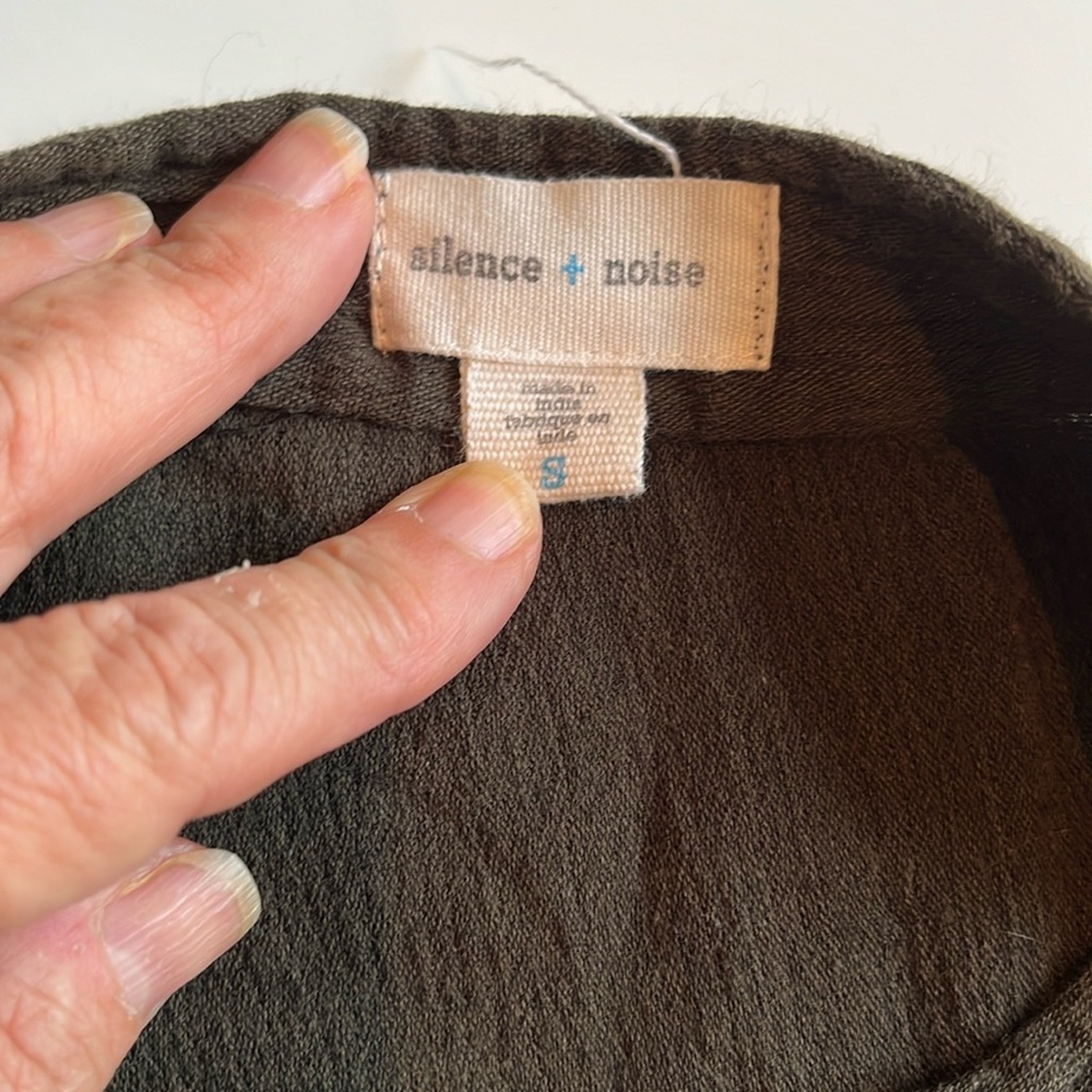 This great  gauze like top. Dark green